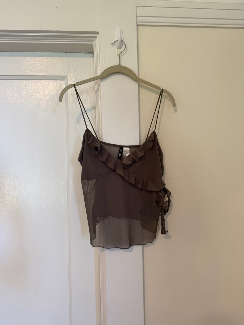 H&M Divided Brown Ruffle Wrap Spaghetti Strap Cami - Picture 5 of 6